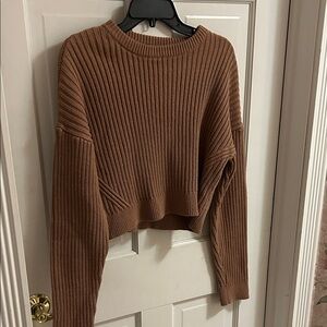 Cozy Brown Ribbed Sweater